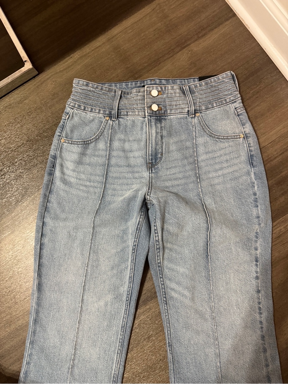 White House Black Market Light Blue Flare Jeans - Picture 3 of 16